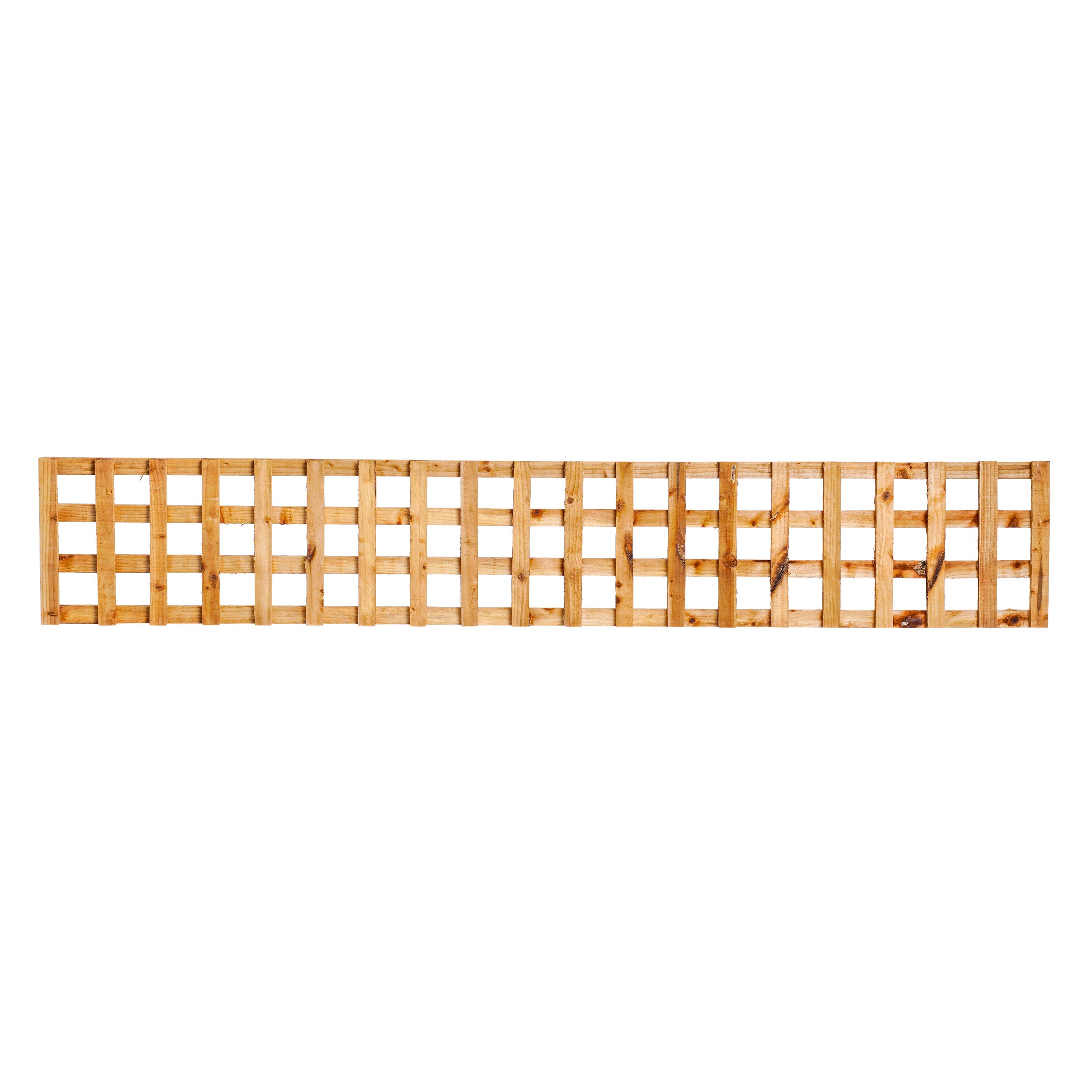 6ft x 1ft Traditional Privacy Square Trellis - Pressure Treated Brown