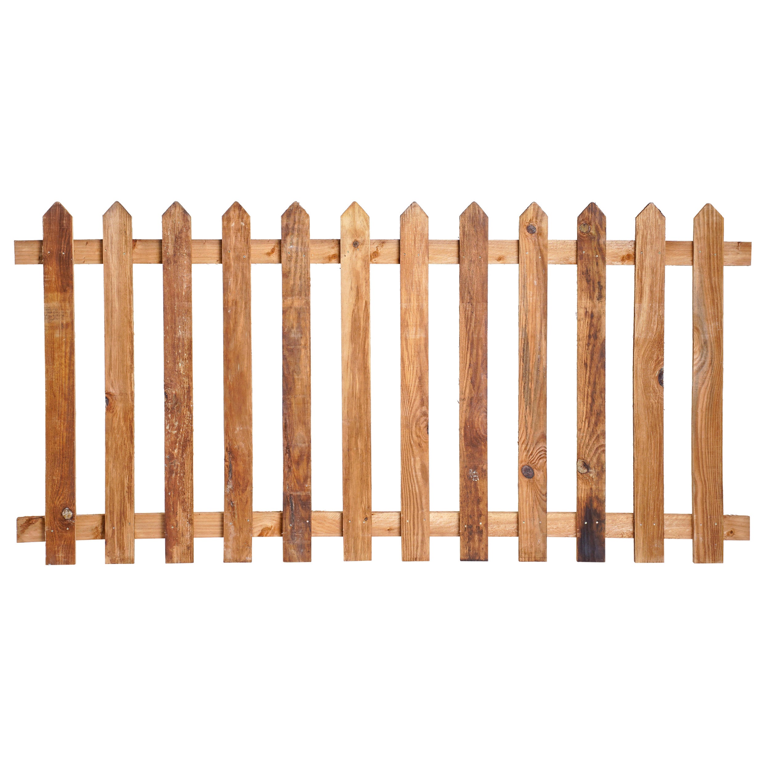 6ft x 3ft Picket Fence Panel Point Top - Pressure Treated Brown