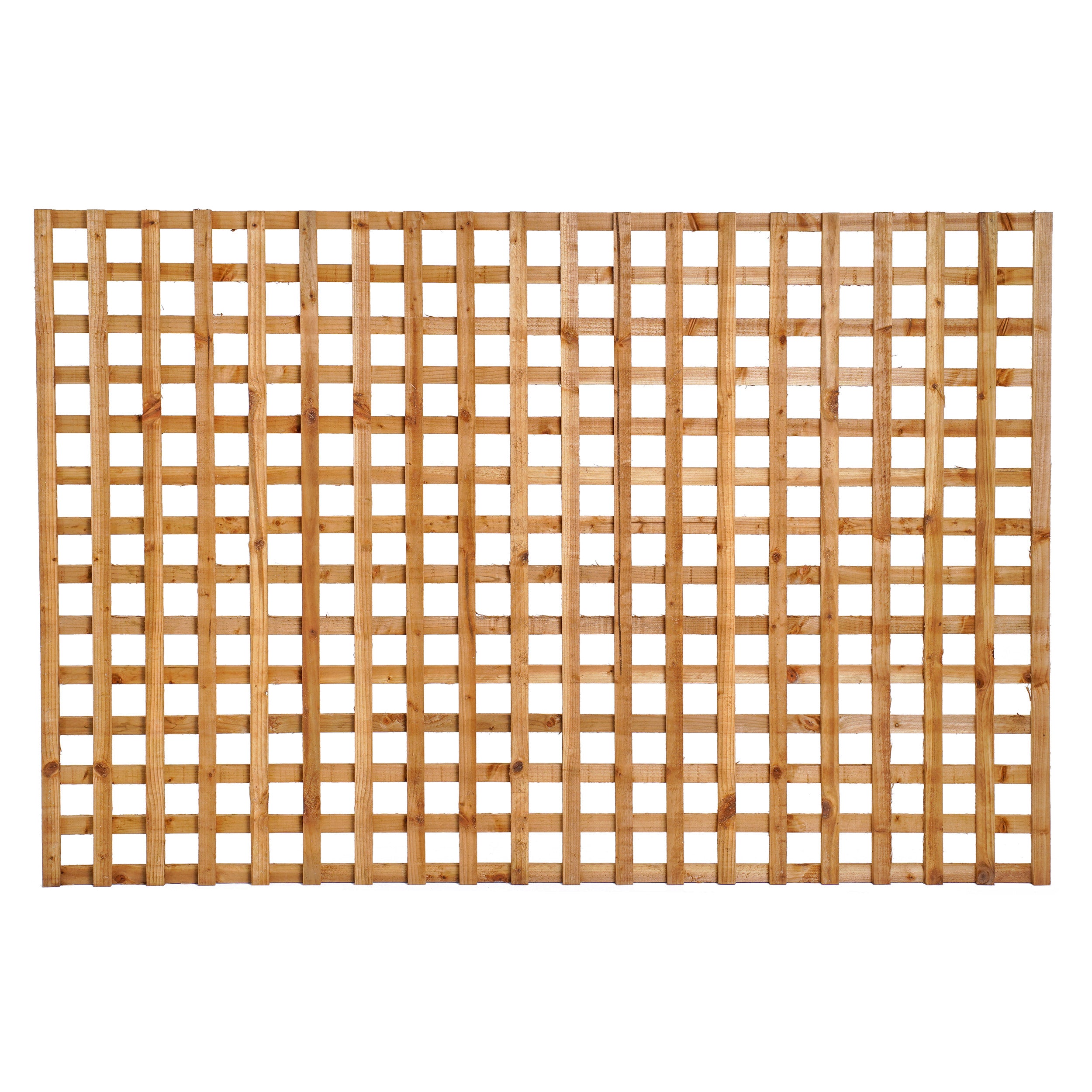 6ft x 4ft Traditional Privacy Square Trellis - Pressure Treated Brown