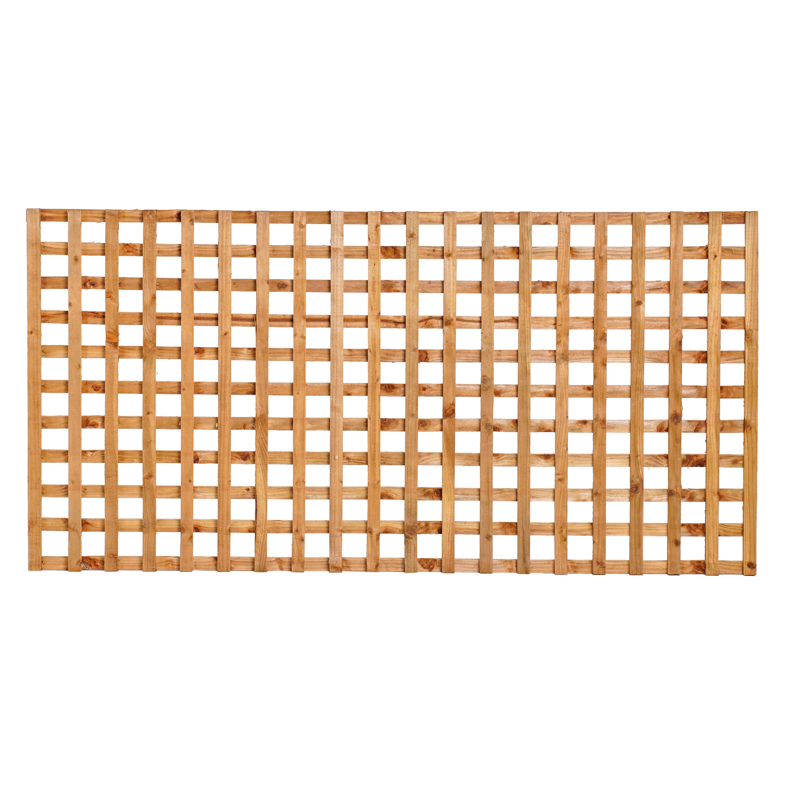 6ft x 3ft Traditional Privacy Square Trellis - Pressure Treated Brown