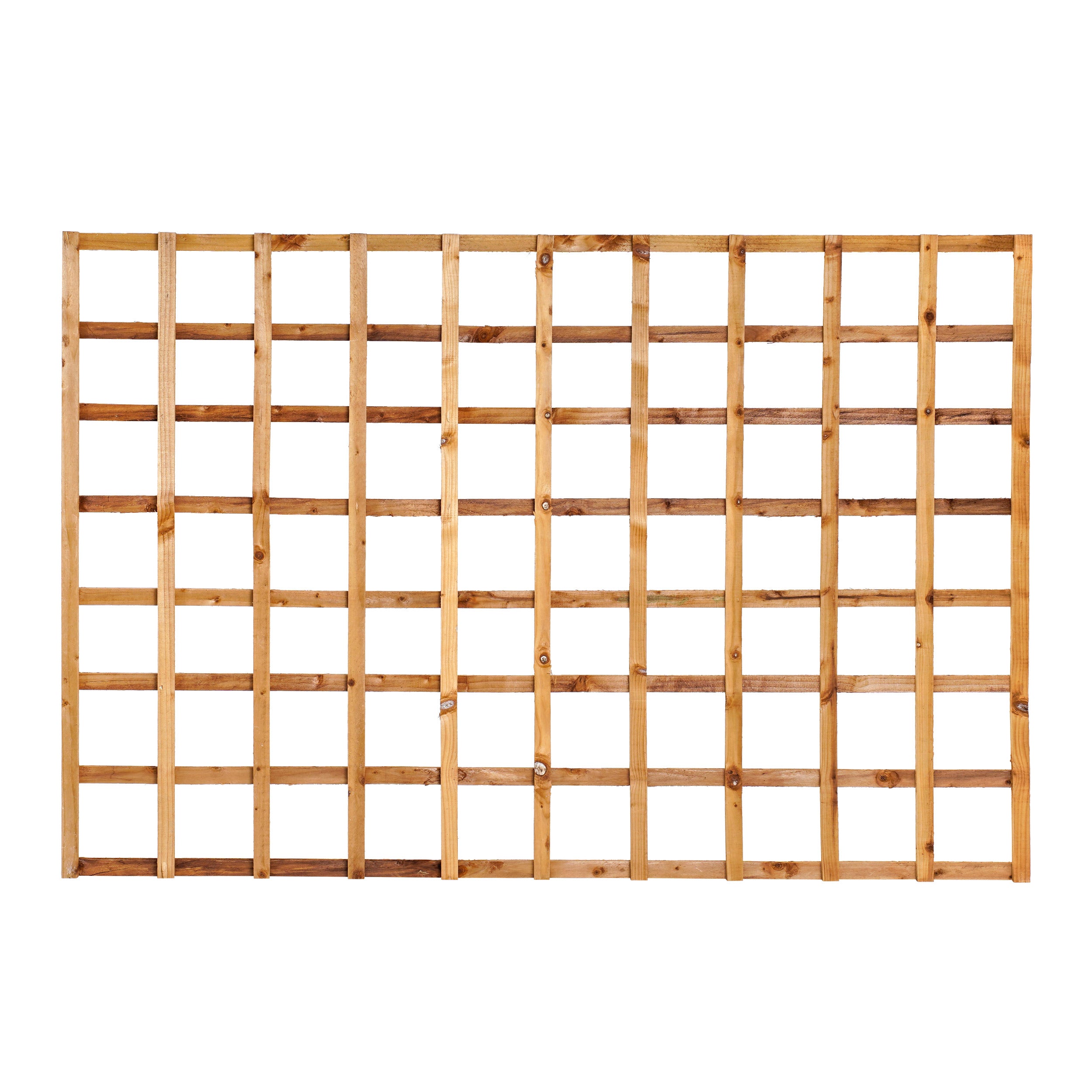 image of 6ft x 4ft Traditional Heavy Square Trellis - Pressure Treated Brown