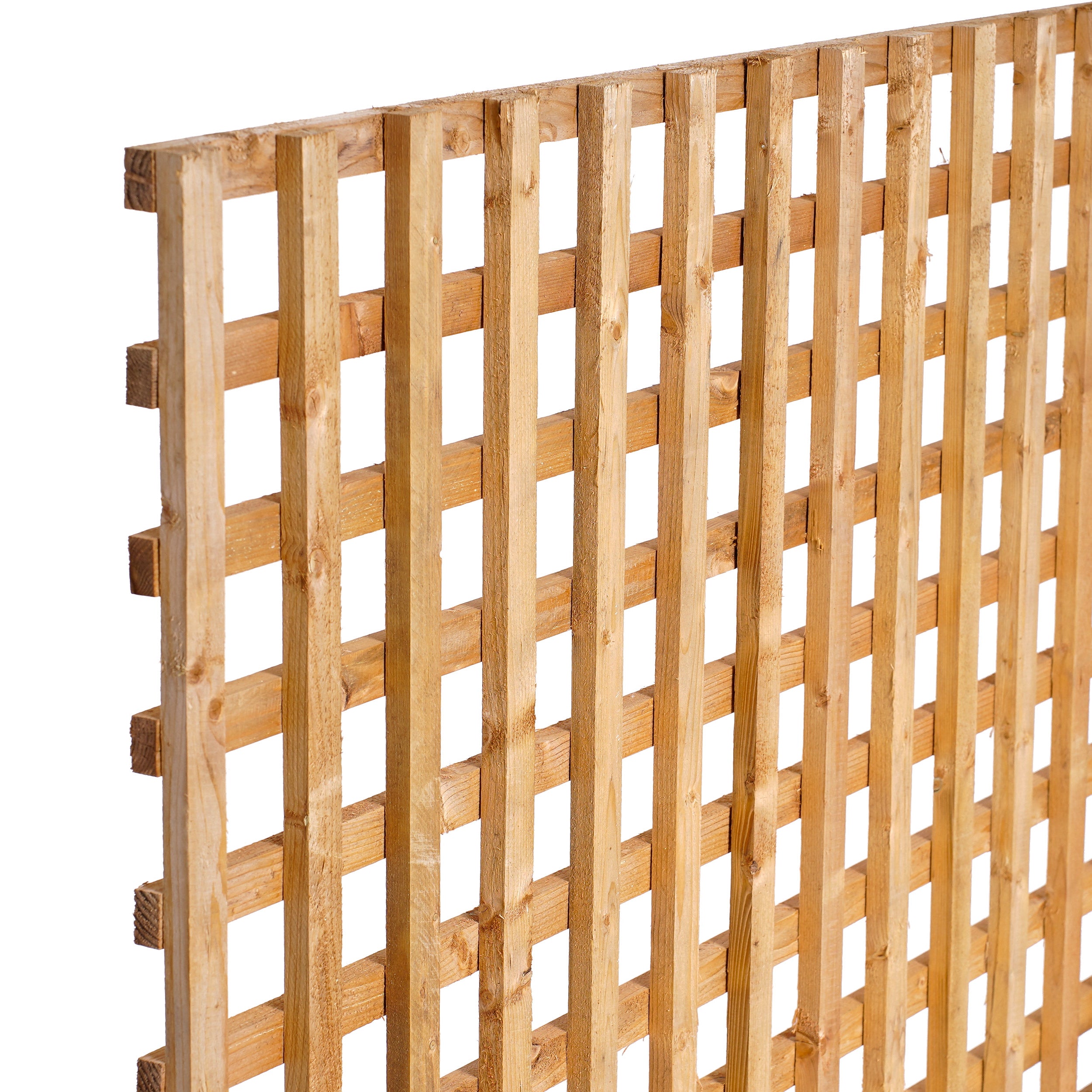 Zoomed in imagine of Traditional Privacy Square Trellis - Pressure Treated Brown