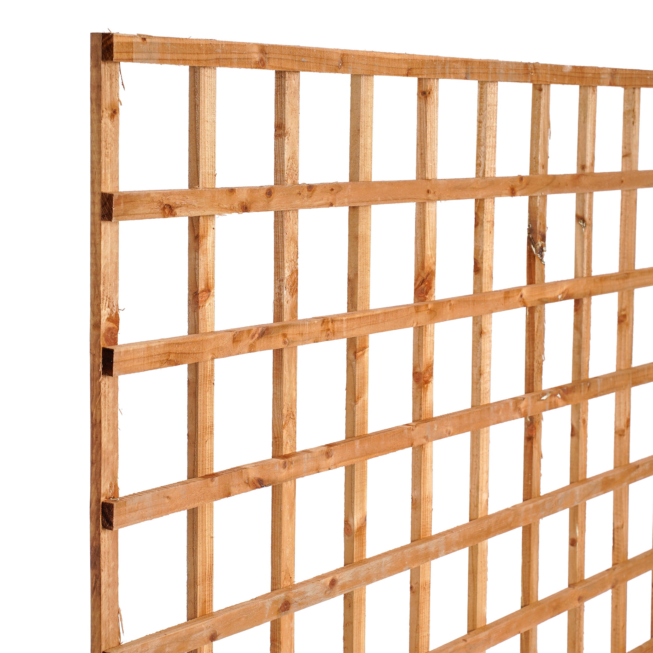 Zoomed in image of image of Traditional Heavy Square Trellis - Pressure Treated Brown