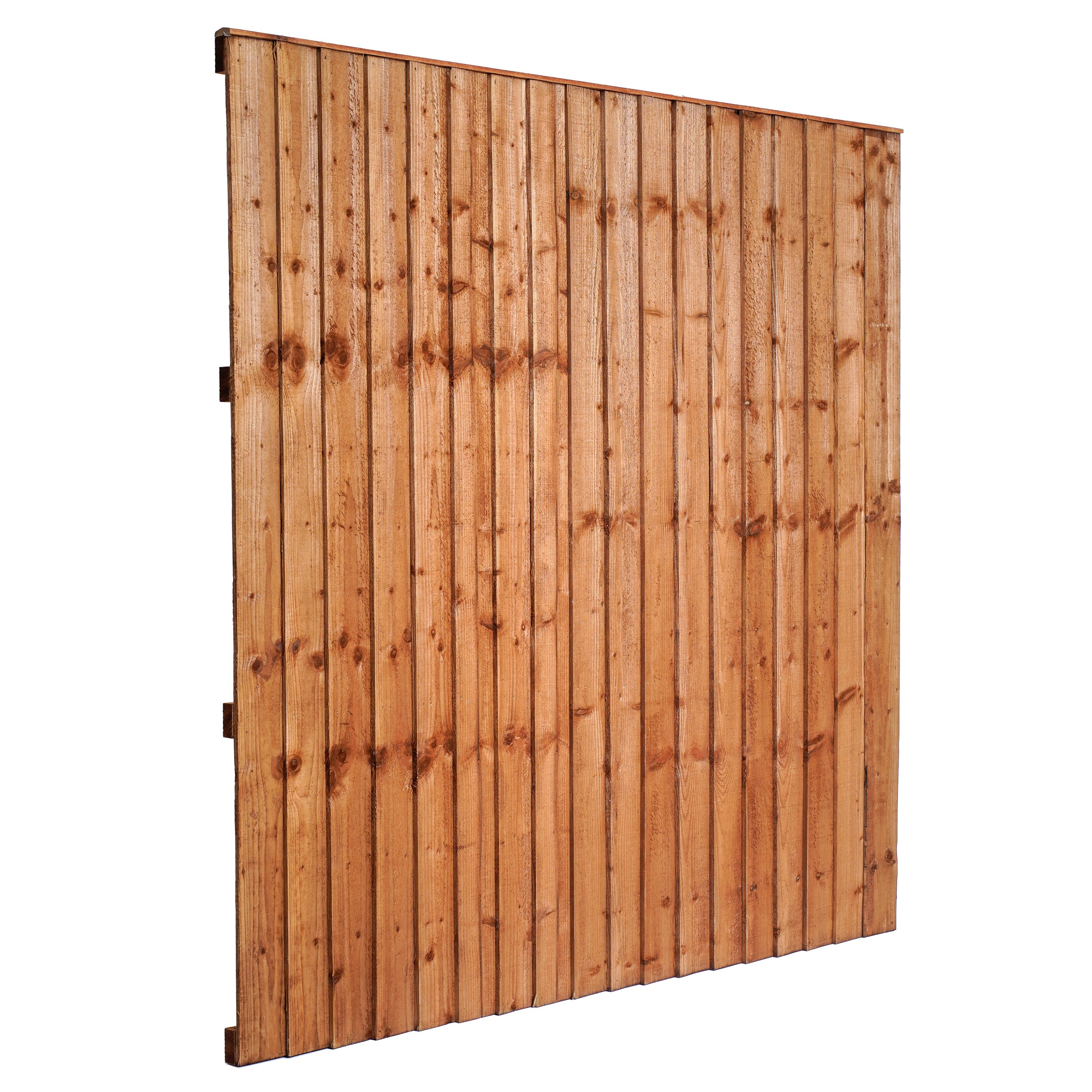 45 degree angle of 6ft x 6ft Heavy Duty Closeboard Panel - Pressure Treated Brown