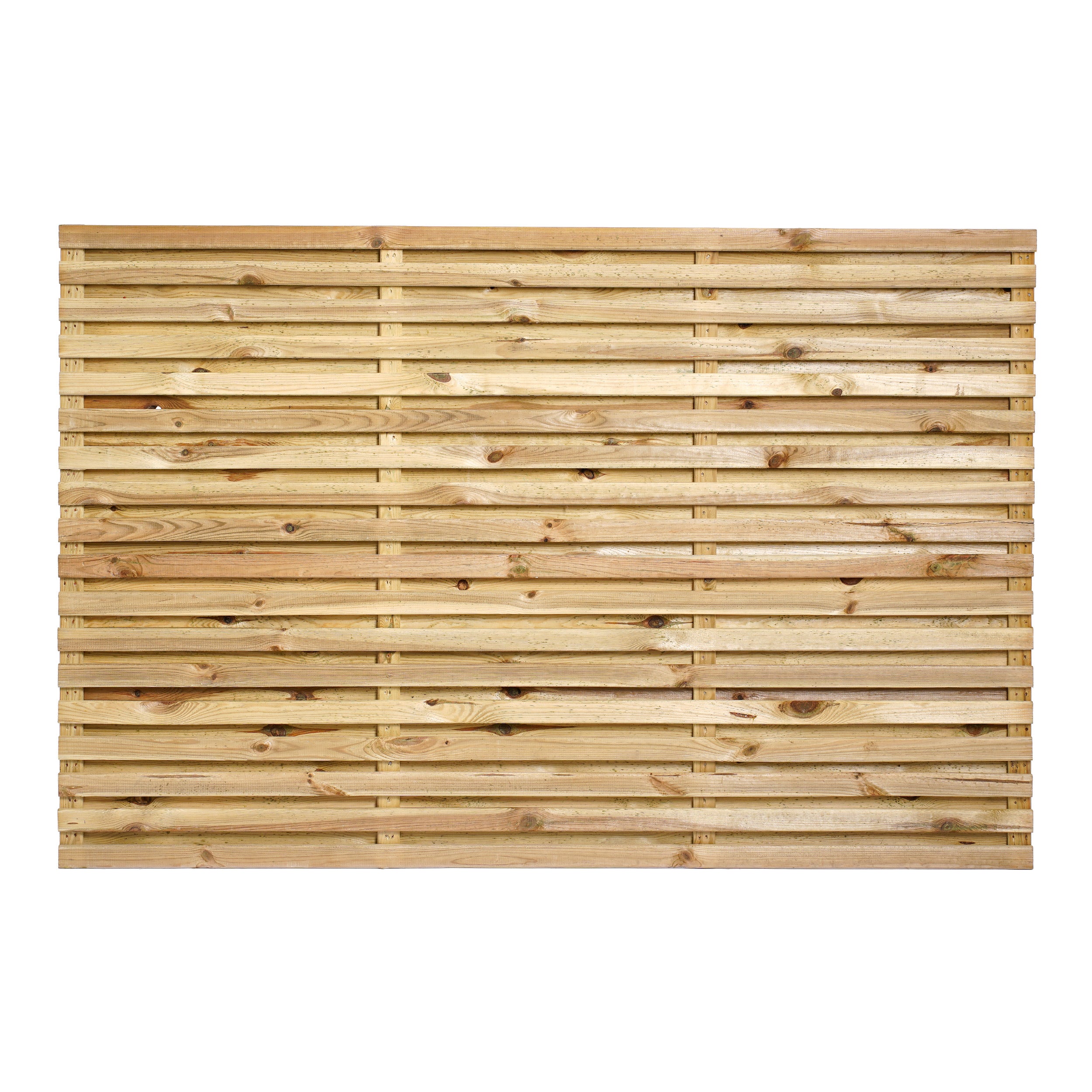 6ft x 4ft Double Slatted Fence Panel - Pressure Treated Green