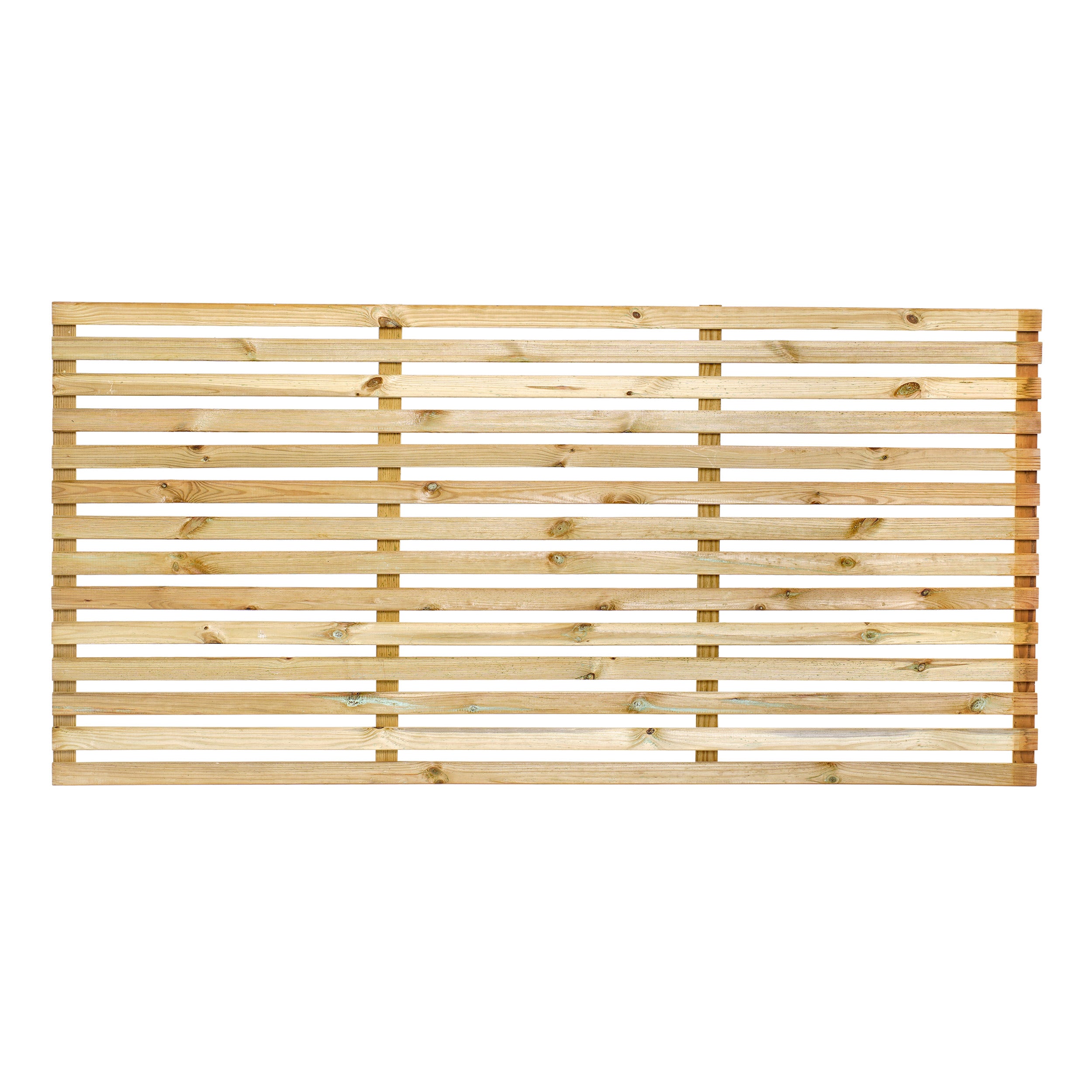 6ft x 3ft Single Slatted Fence Panel - Pressure Treated Green