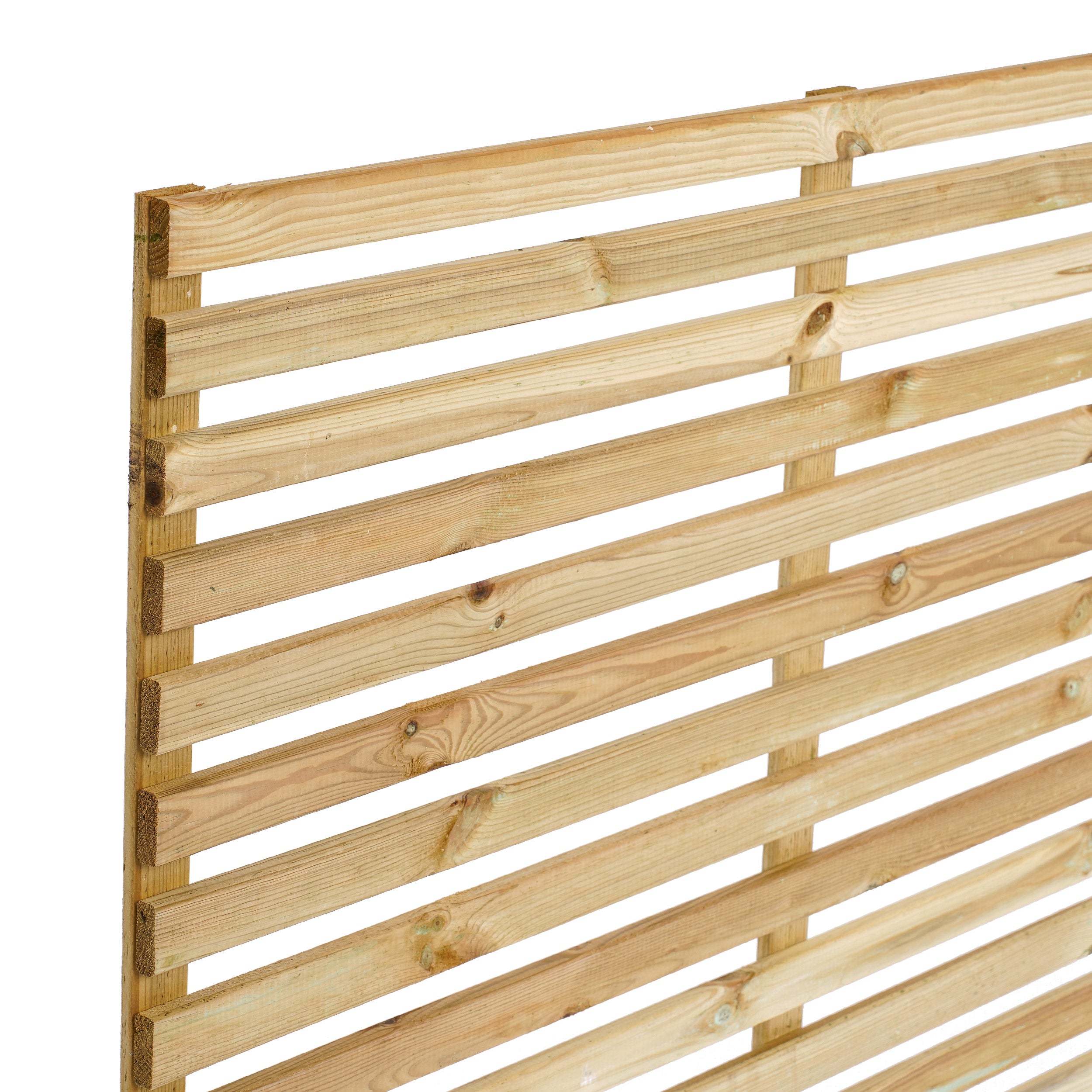 Zoom in detailed image of Single Slatted Fence Panel - Pressure Treated Green