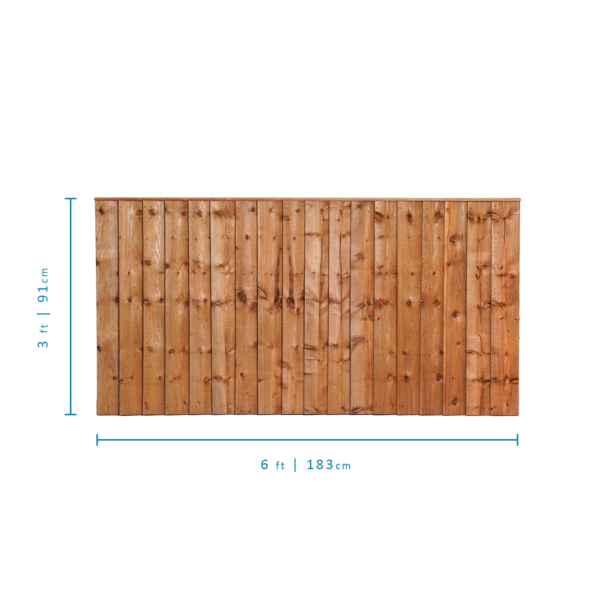 Heavy Duty Closeboard Panel - Pressure Treated Brown