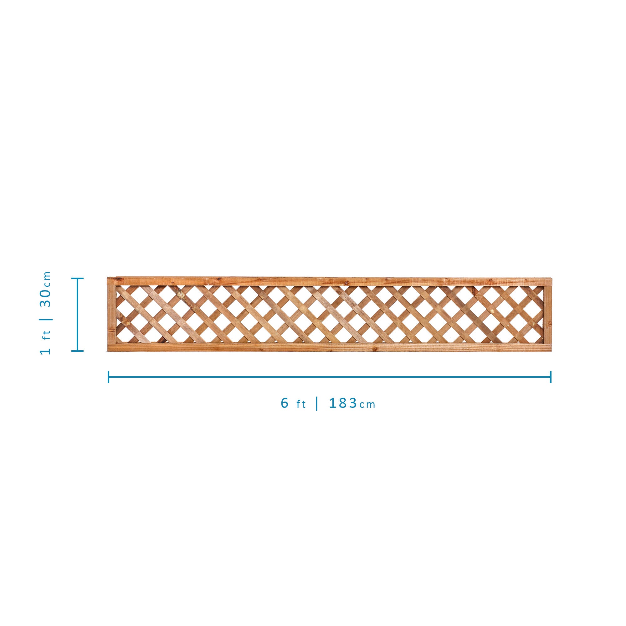 6ft x 1ft measurements of Diamond Lattice Trellis - Pressure Treated Brown